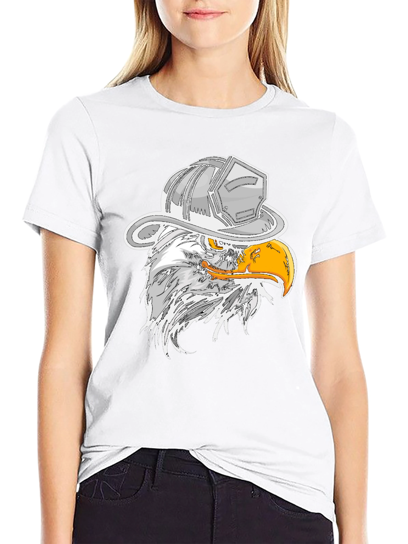 Eagle Firefighter Helmet Graphic T-Shirt