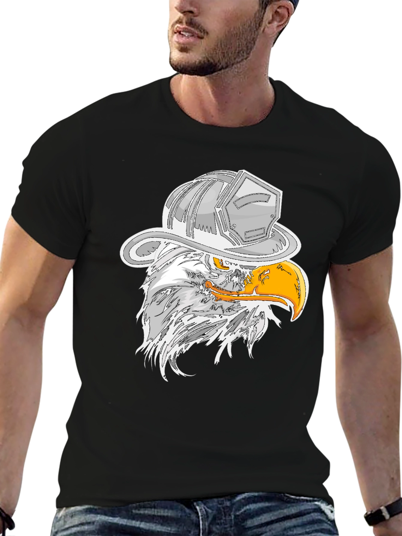 Eagle Firefighter Helmet Graphic T-Shirt