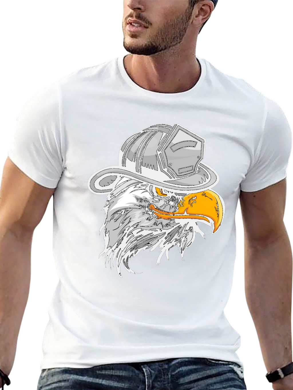 Eagle Firefighter Helmet Graphic T-Shirt