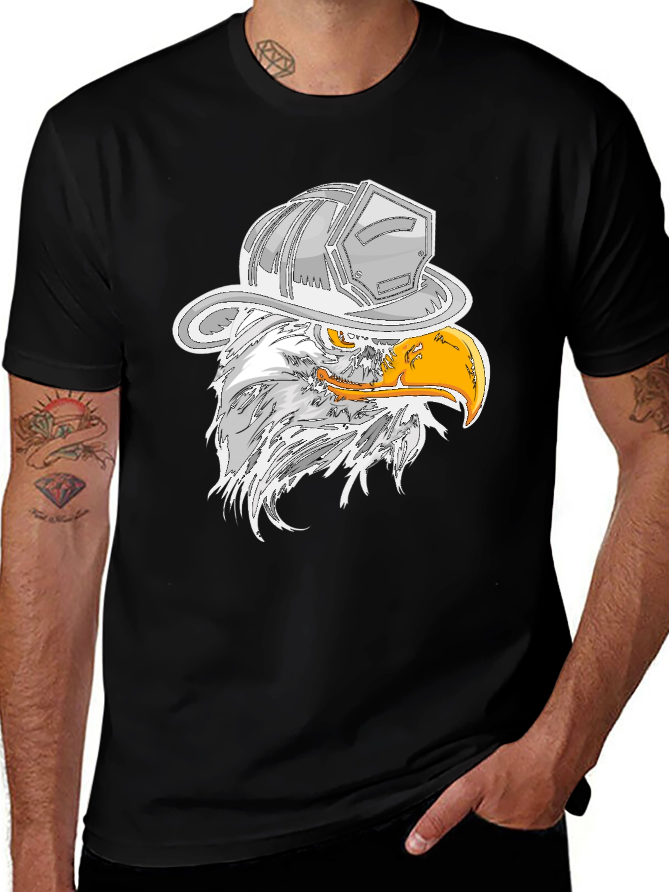 Eagle Firefighter Helmet Graphic T-Shirt