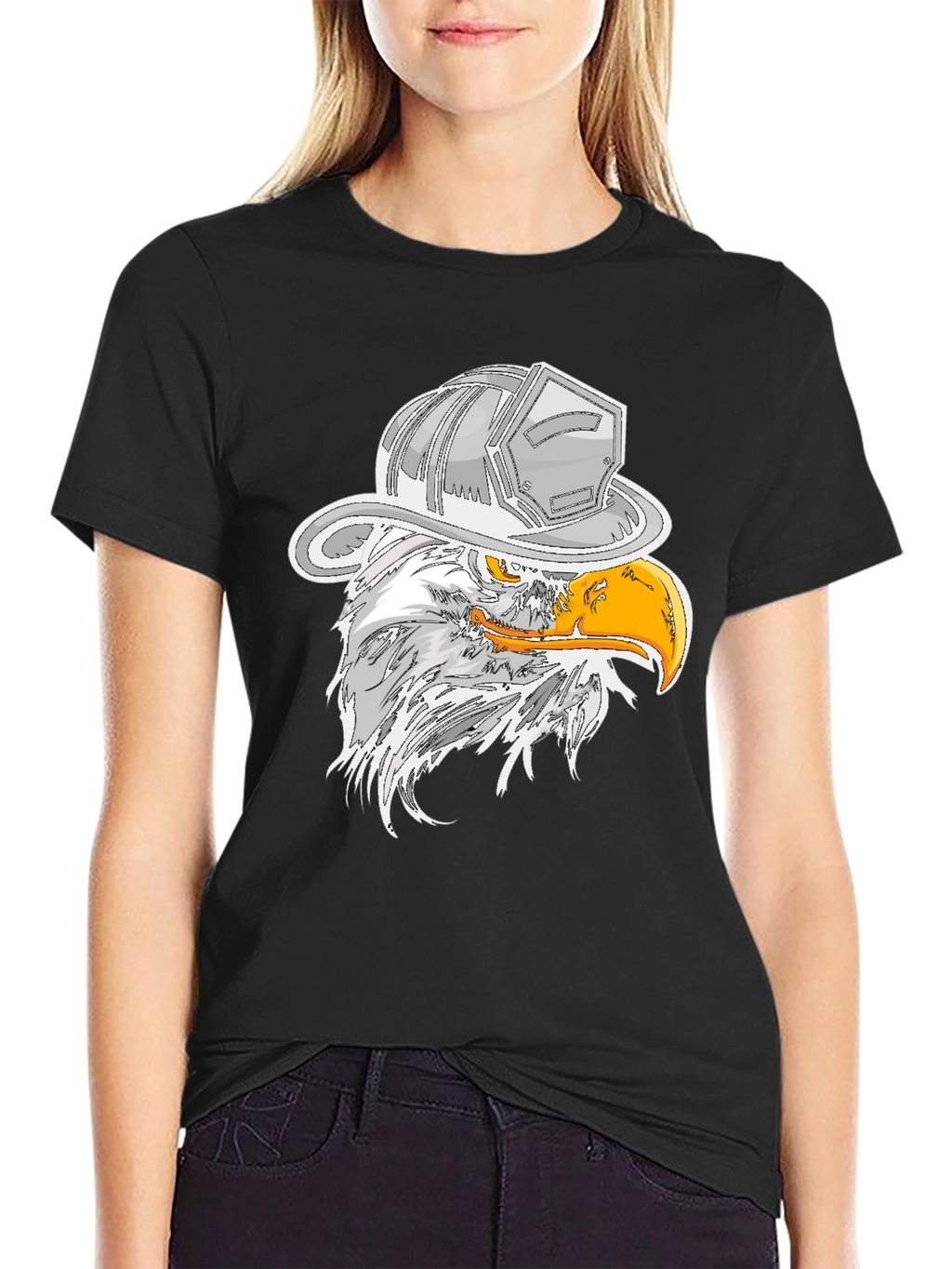 Eagle Firefighter Helmet Graphic T-Shirt