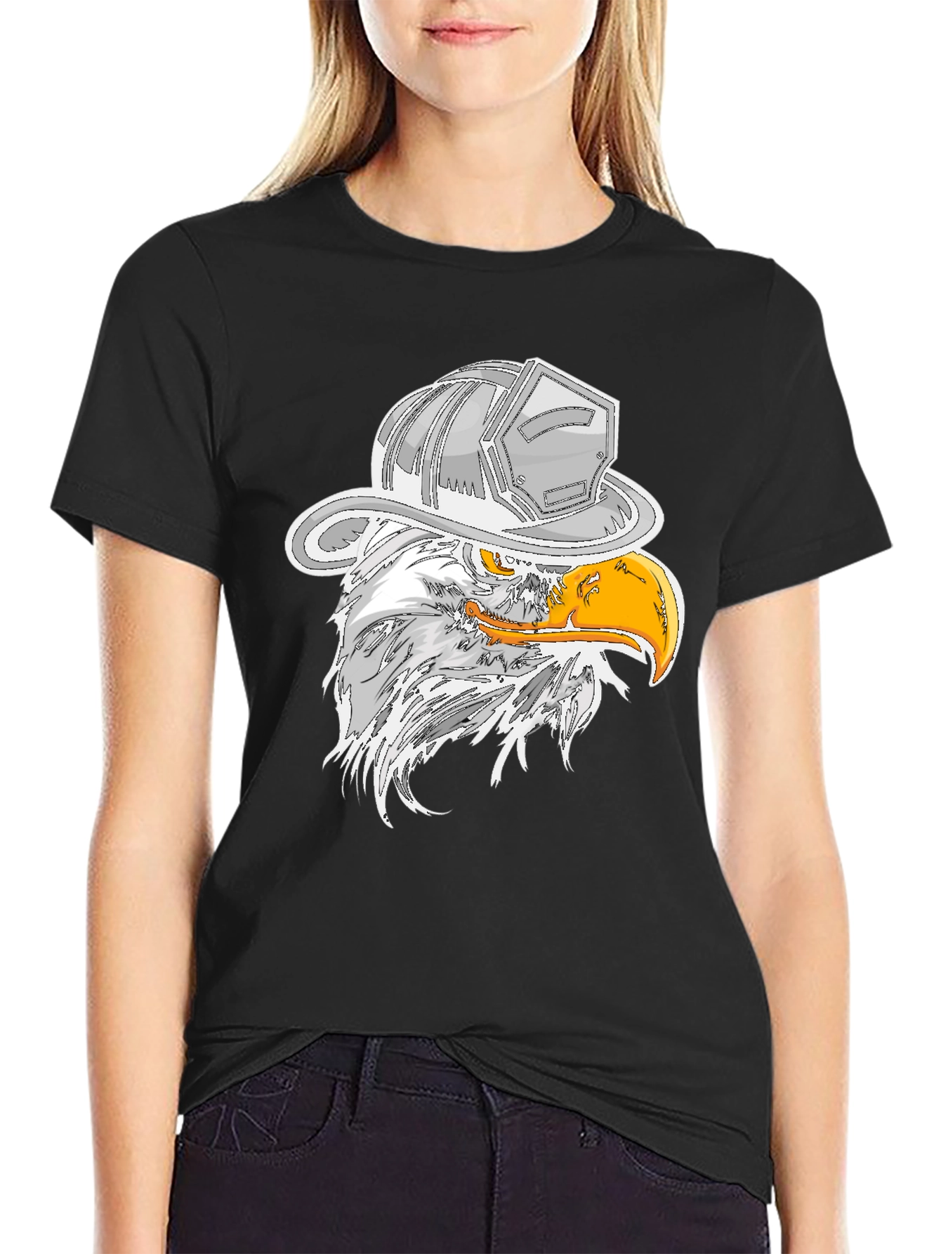 Eagle Firefighter Helmet Graphic T-Shirt
