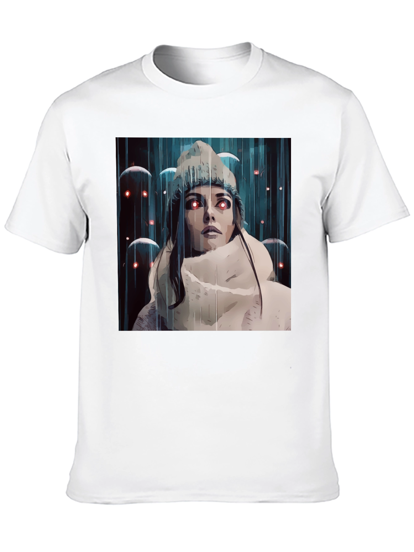 Artistic Womans Tee - Red Eye Dreamscape Graphic