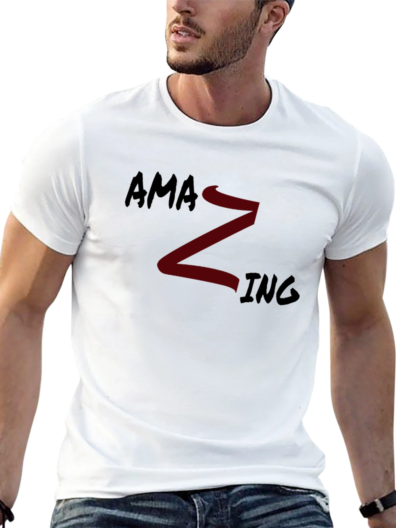 Amazing Graphic Tee - Crew Neck Short Sleeve T-Shirt