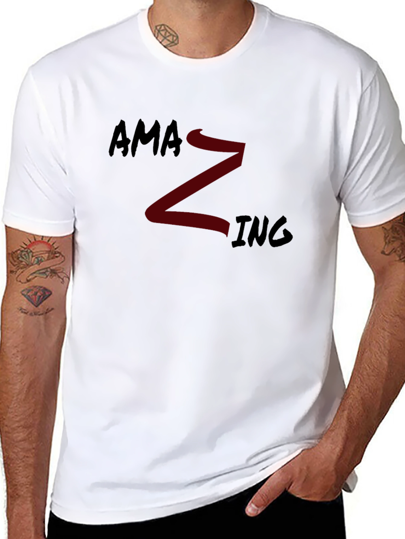 Amazing Graphic Tee - Crew Neck Short Sleeve T-Shirt