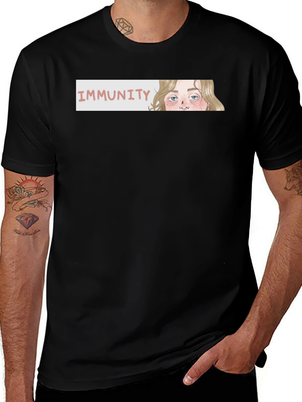 Immunity Graphic T-Shirt - Stylish Black Tee