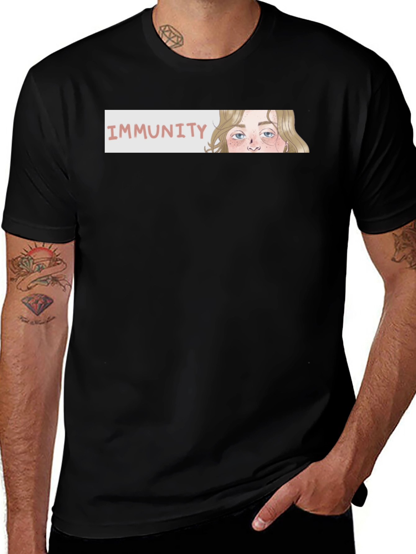 Immunity Graphic T-Shirt - Stylish Black Tee
