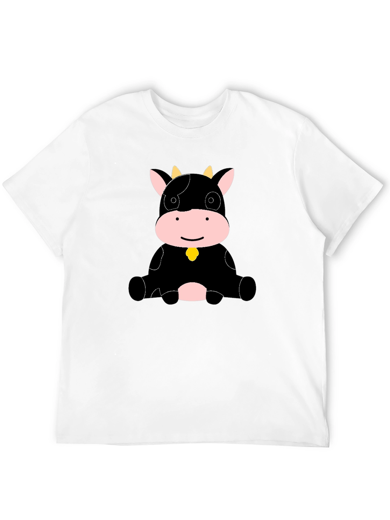 Cute Cow Graphic Black T-Shirt - Casual Style