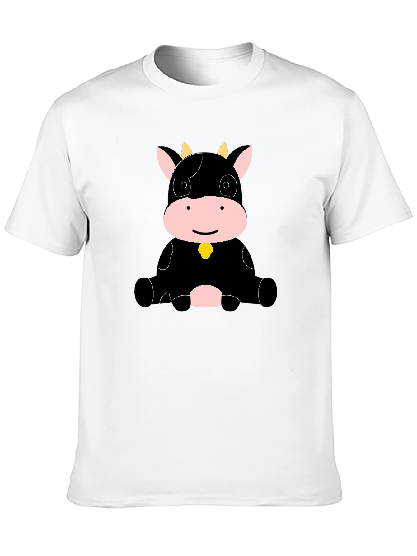 Cute Cow Graphic Black T-Shirt - Casual Style