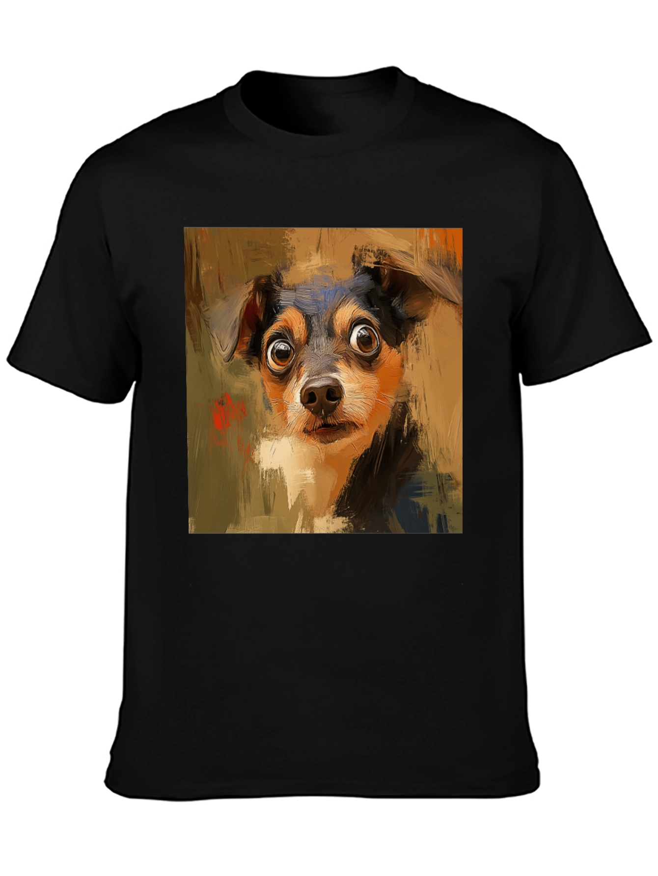 Dog Art Black Tee - Unique Canine Lovers T-Shirt
