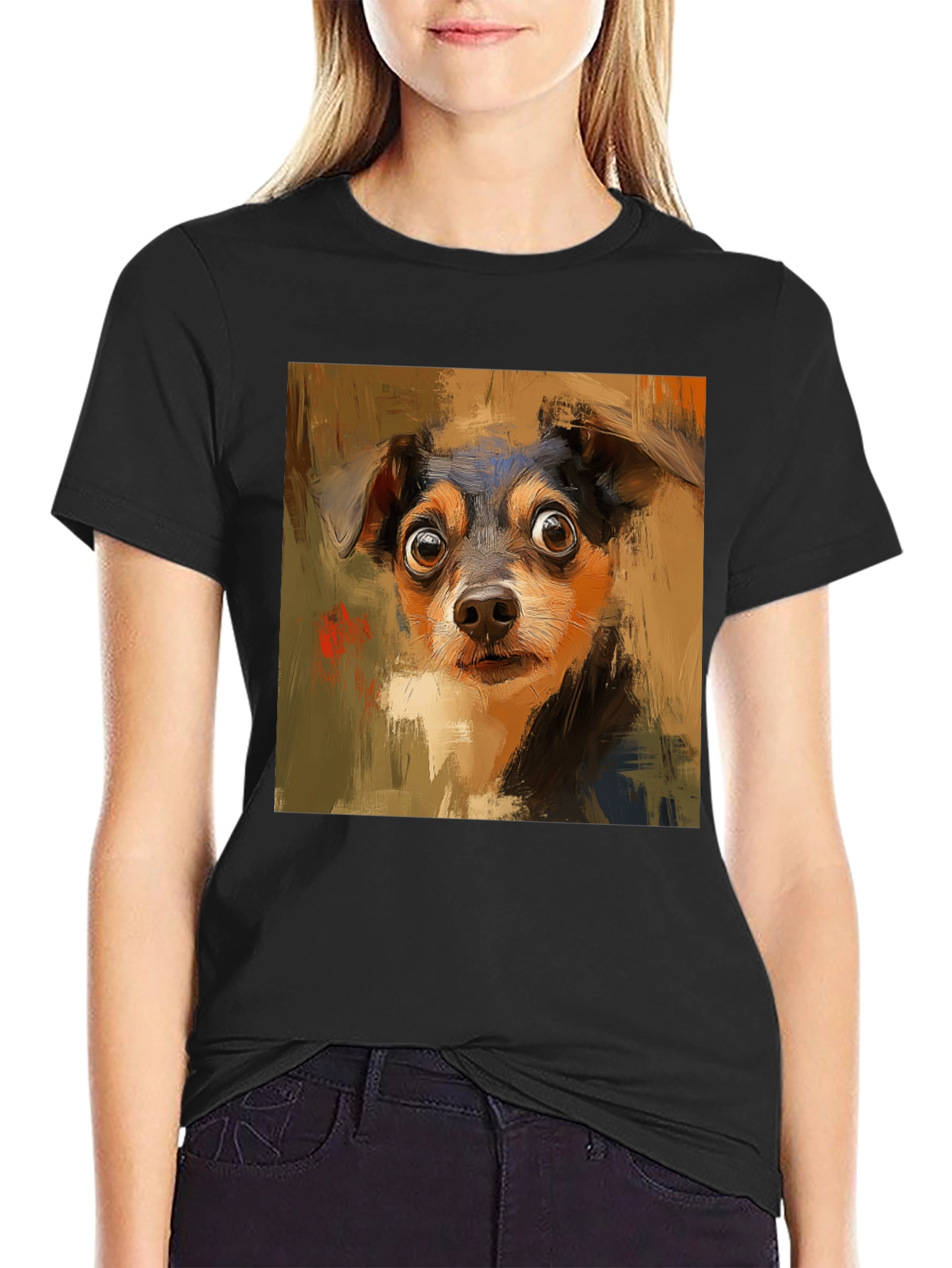 Dog Art Black Tee - Unique Canine Lovers T-Shirt