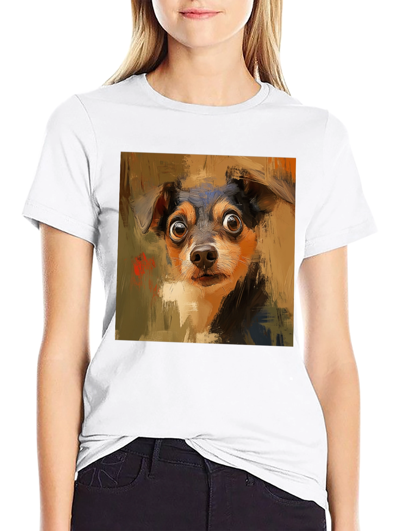 Dog Art Black Tee - Unique Canine Lovers T-Shirt