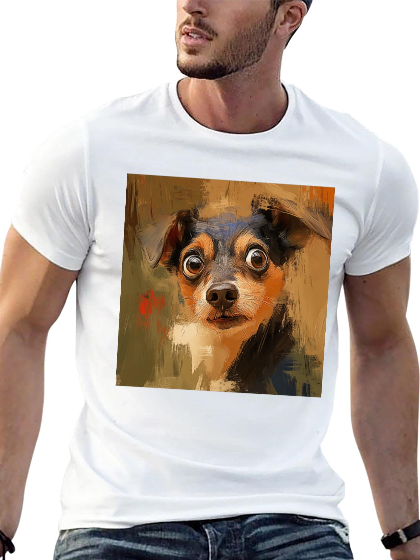 Dog Art Black Tee - Unique Canine Lovers T-Shirt
