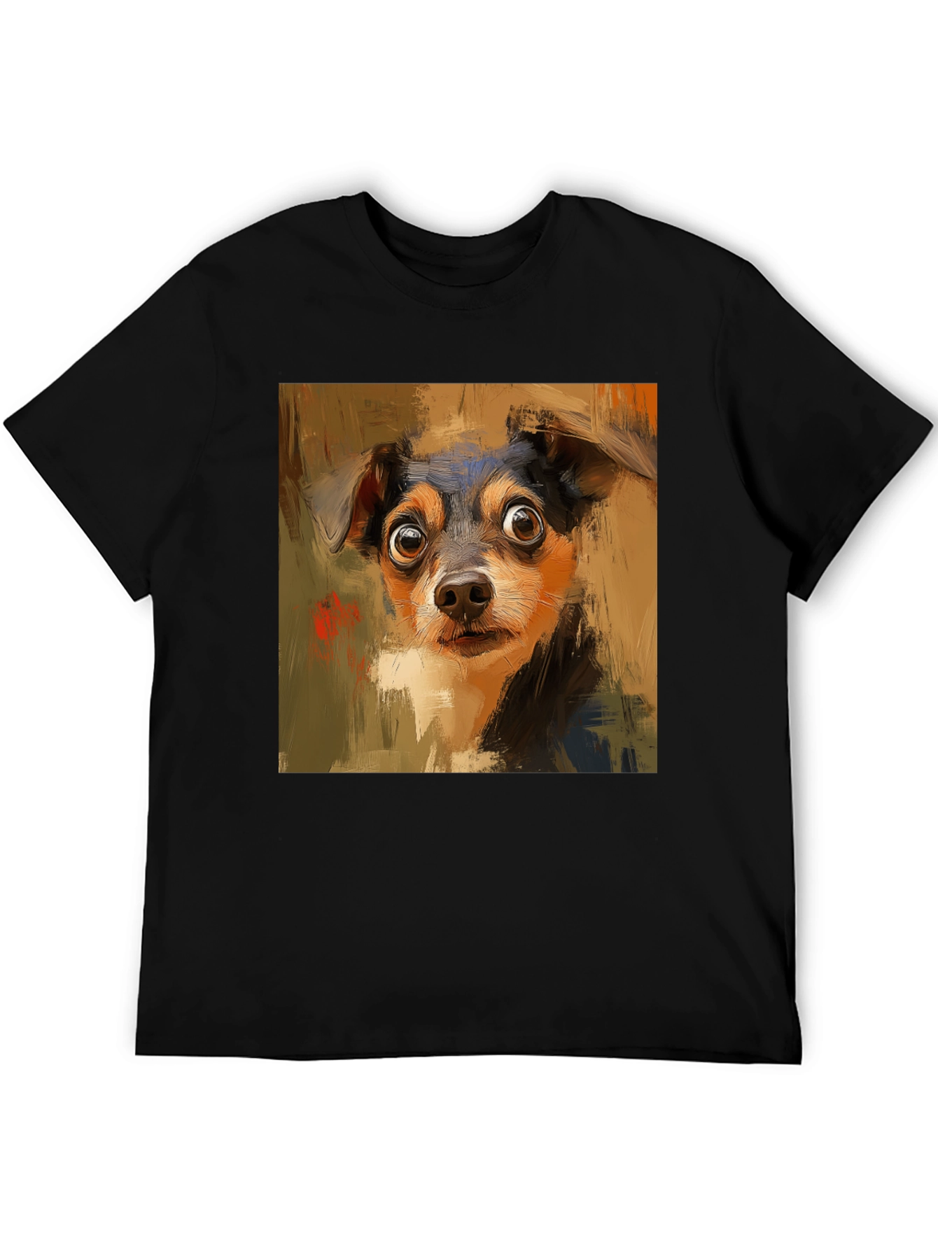Dog Art Black Tee - Unique Canine Lovers T-Shirt