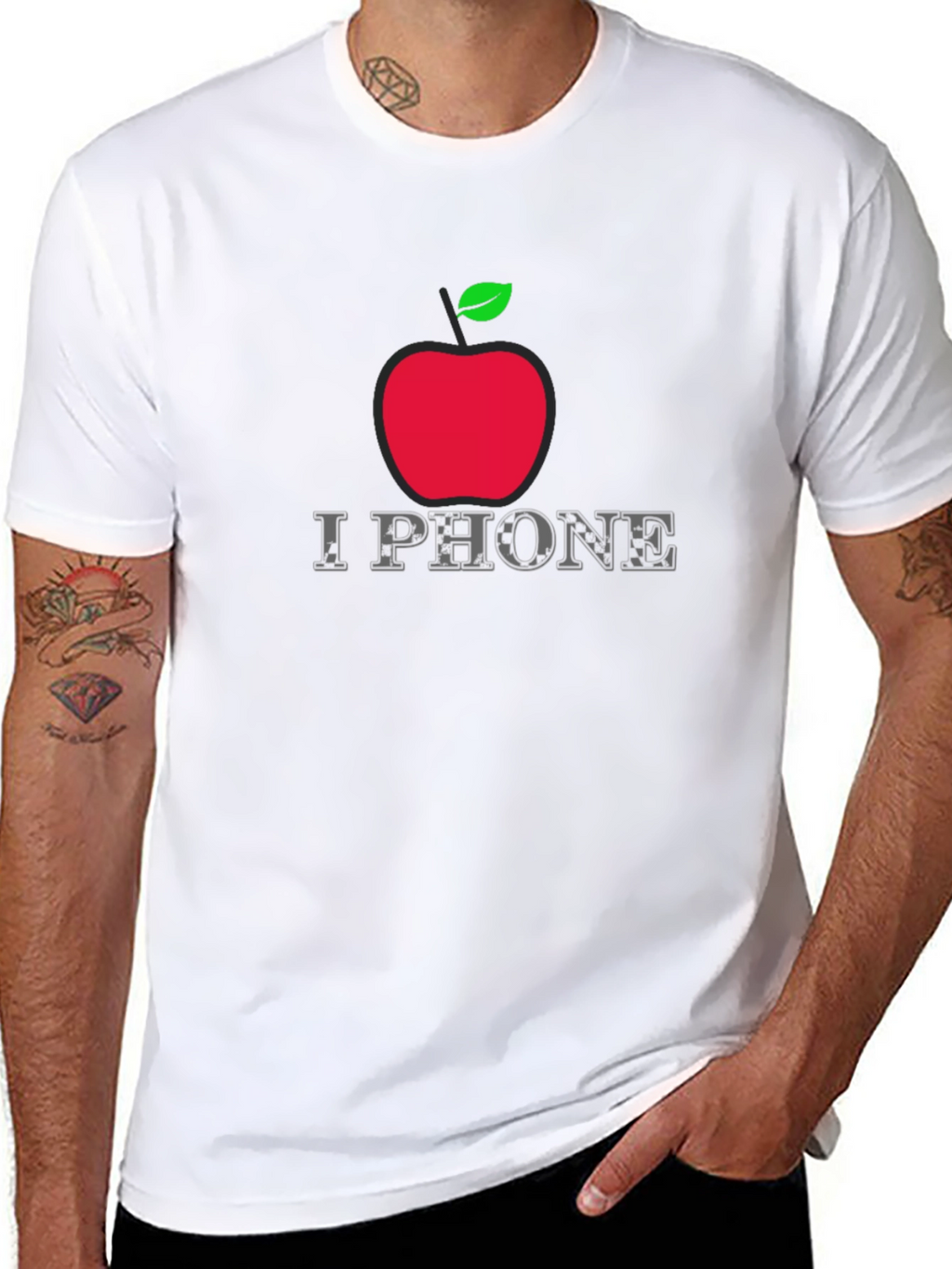 I Phone Apple Logo Graphic T-Shirt