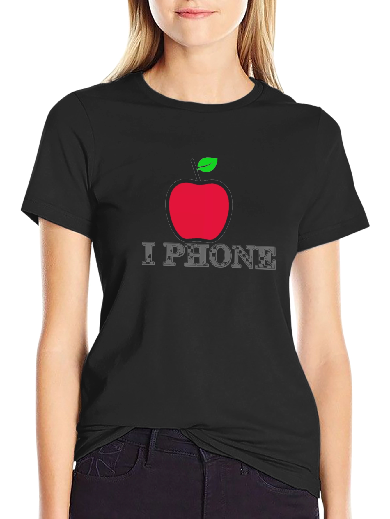 I Phone Apple Logo Graphic T-Shirt