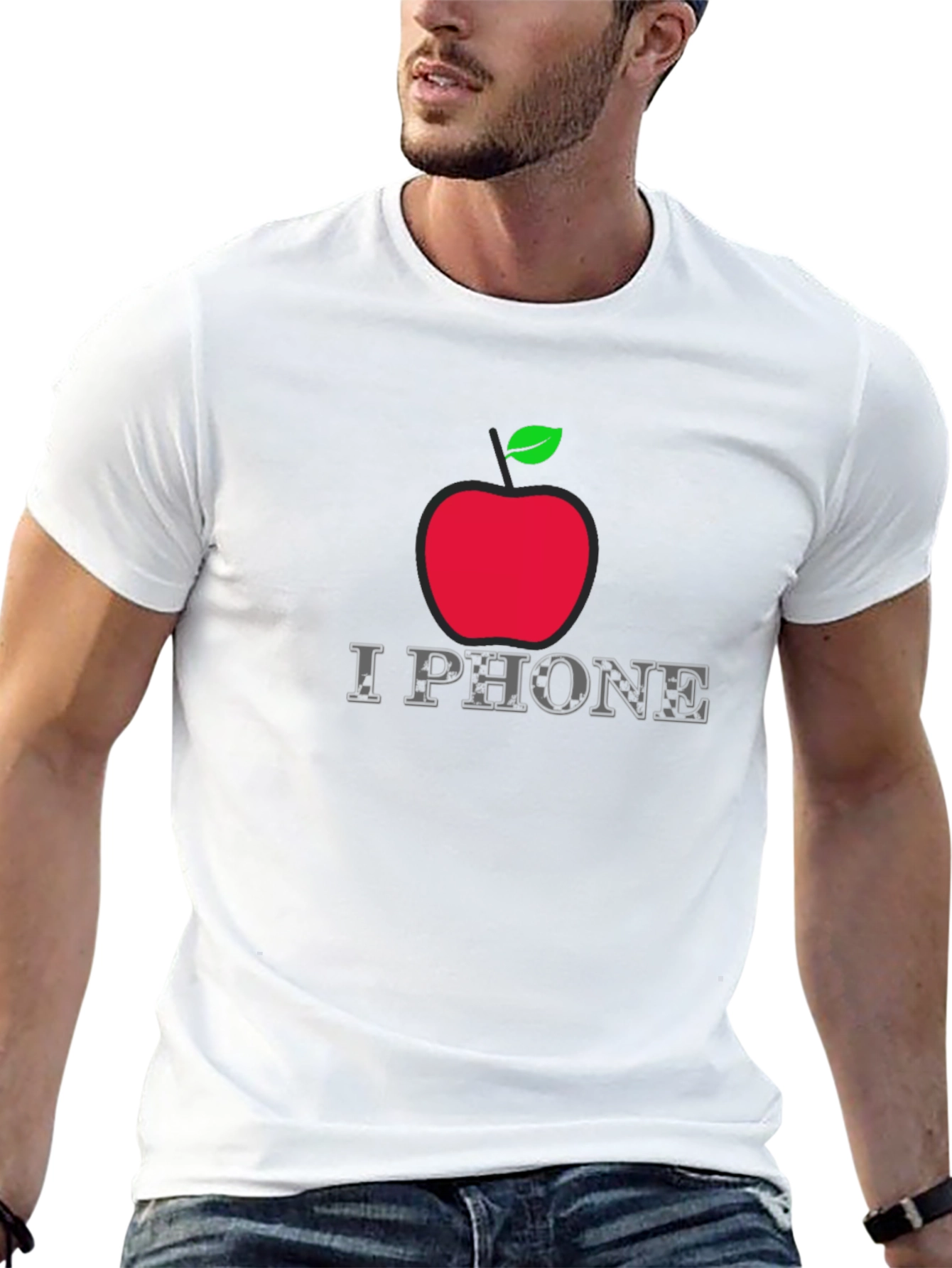 I Phone Apple Logo Graphic T-Shirt