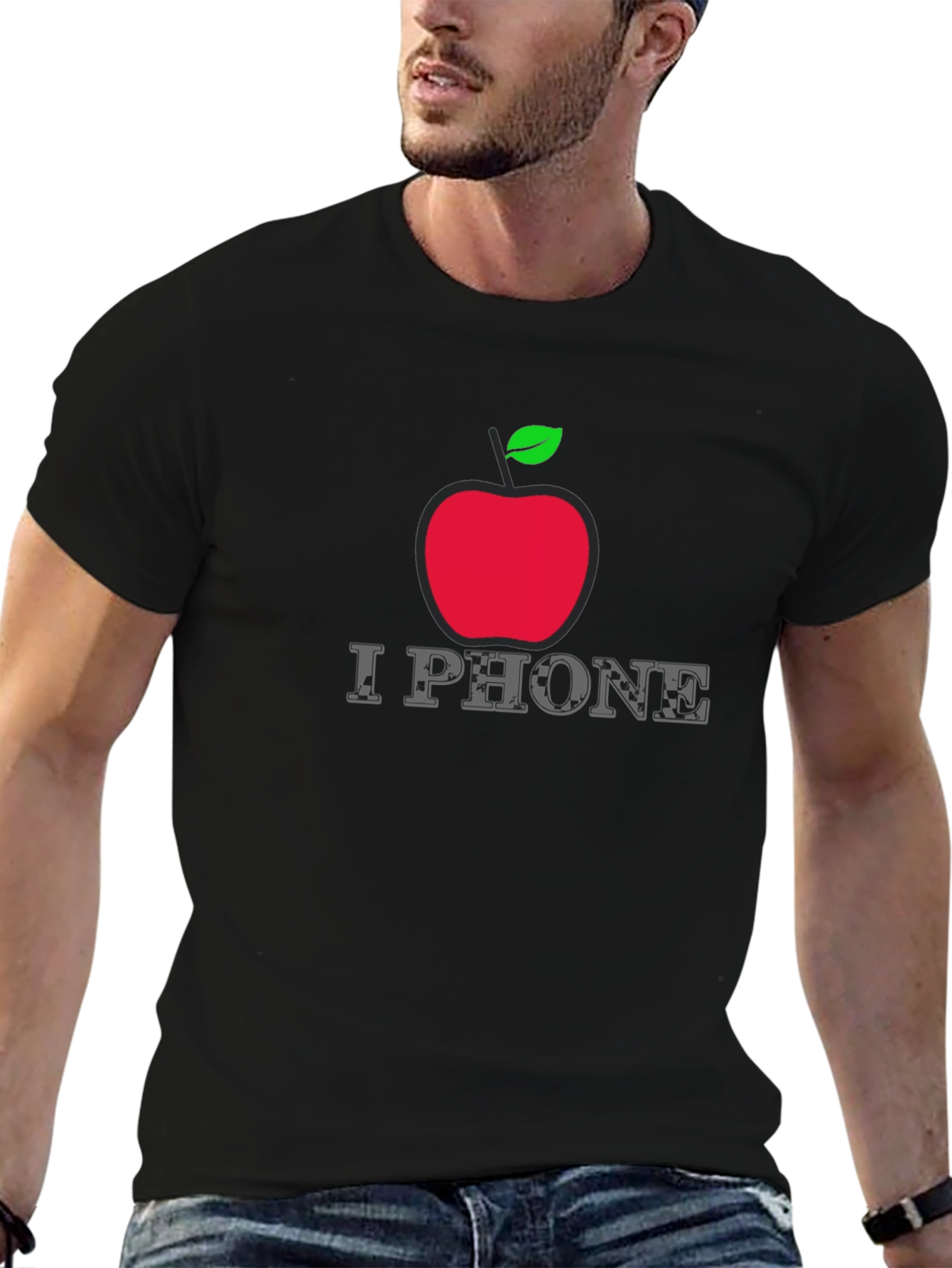 I Phone Apple Logo Graphic T-Shirt