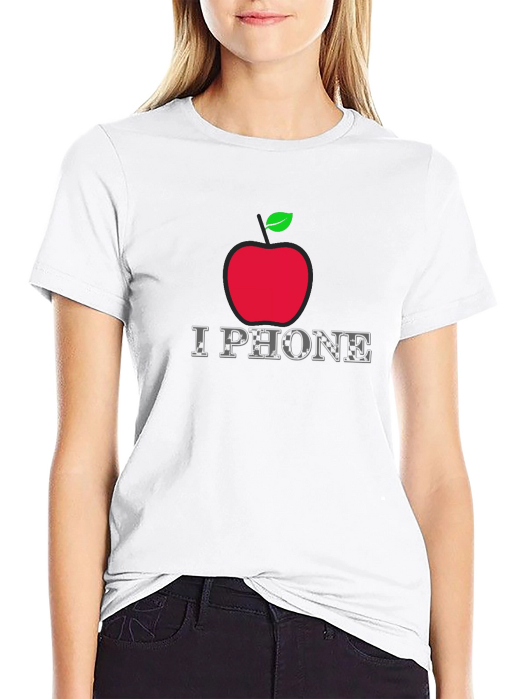 I Phone Apple Logo Graphic T-Shirt