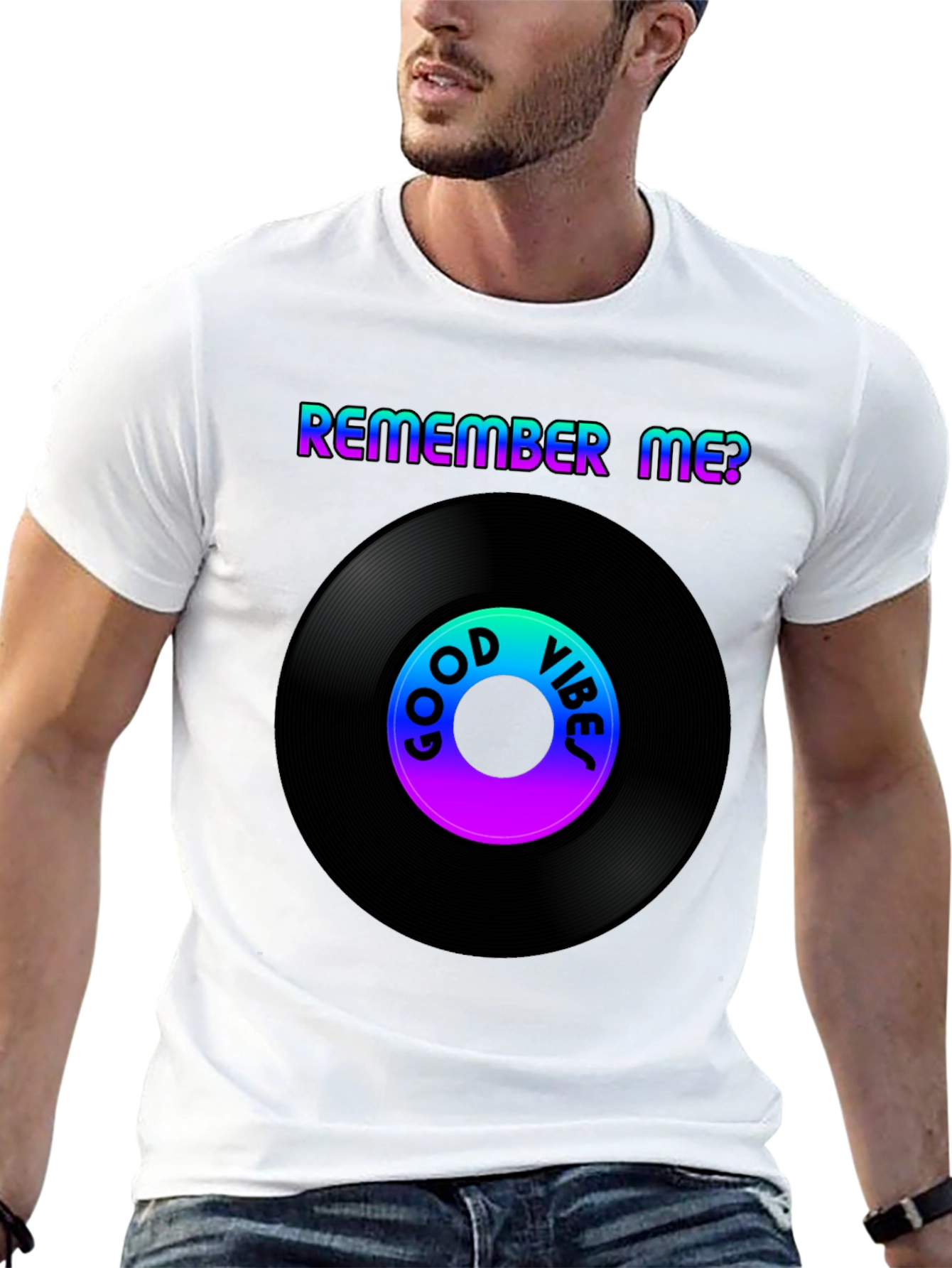 Remember Me? Good Vibes Retro Vinyl Record Graphic Tee