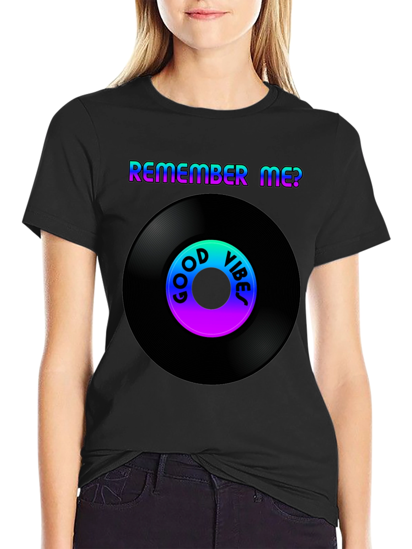 Remember Me? Good Vibes Retro Vinyl Record Graphic Tee