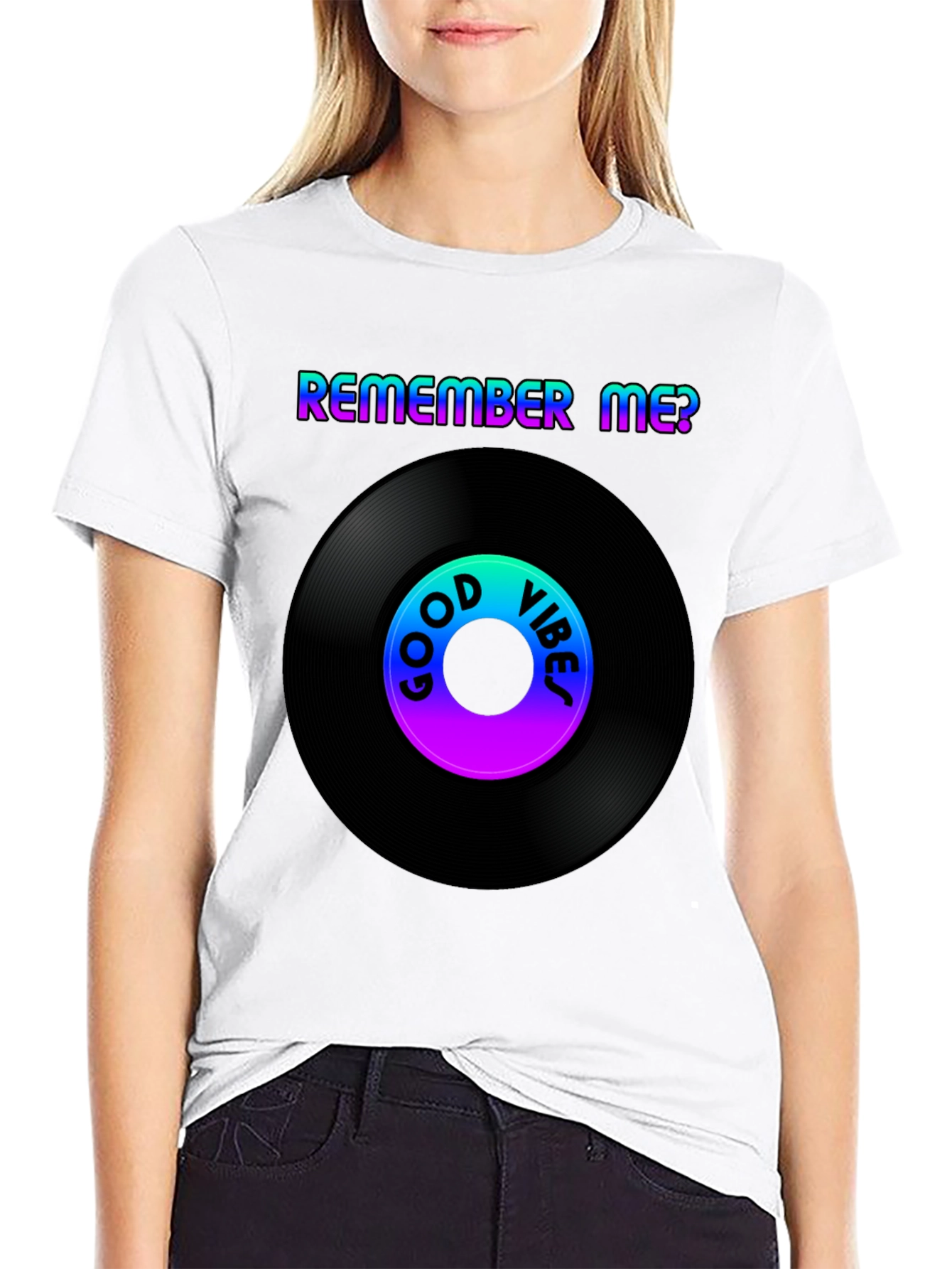 Remember Me? Good Vibes Retro Vinyl Record Graphic Tee