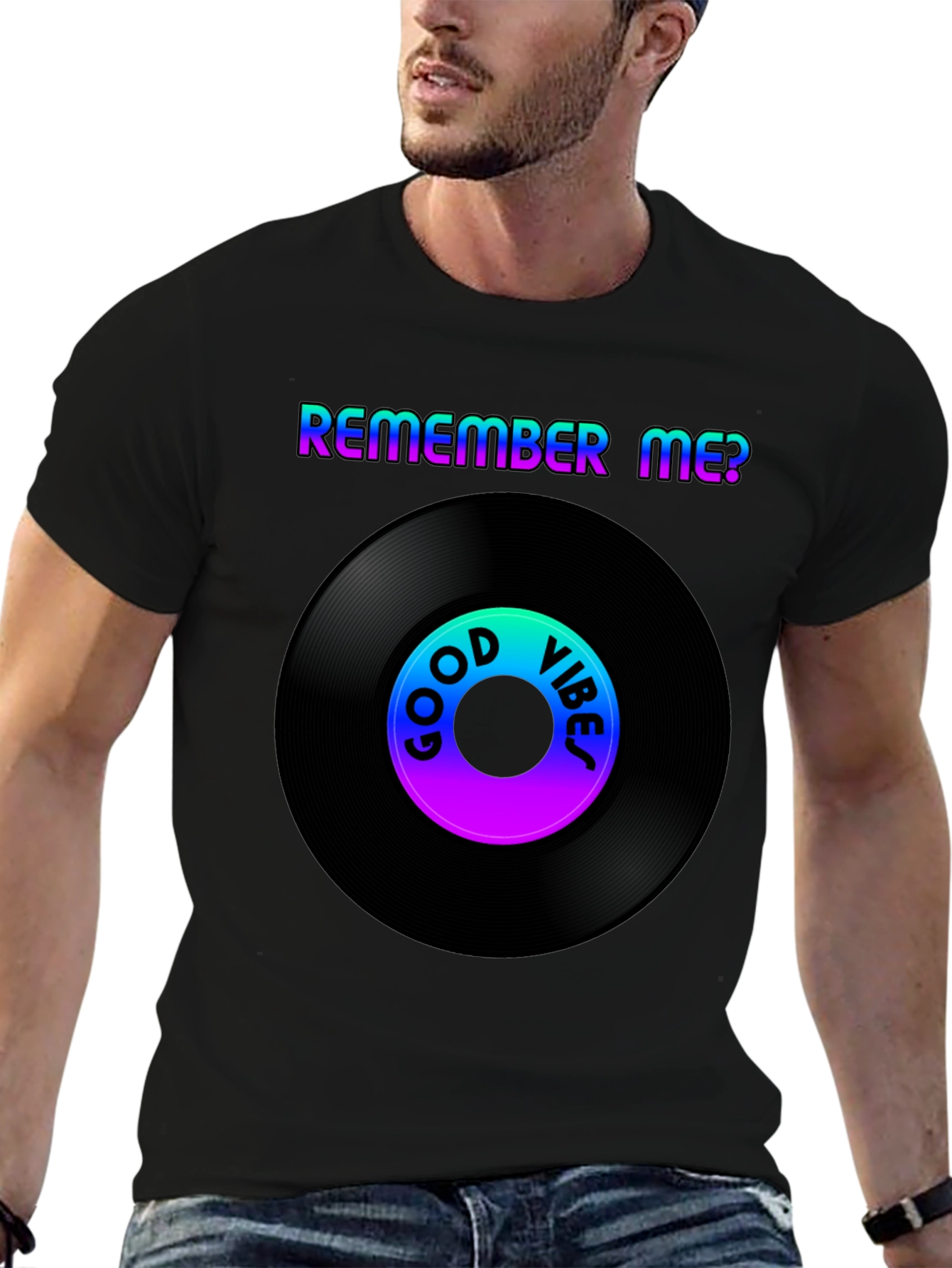 Remember Me? Good Vibes Retro Vinyl Record Graphic Tee