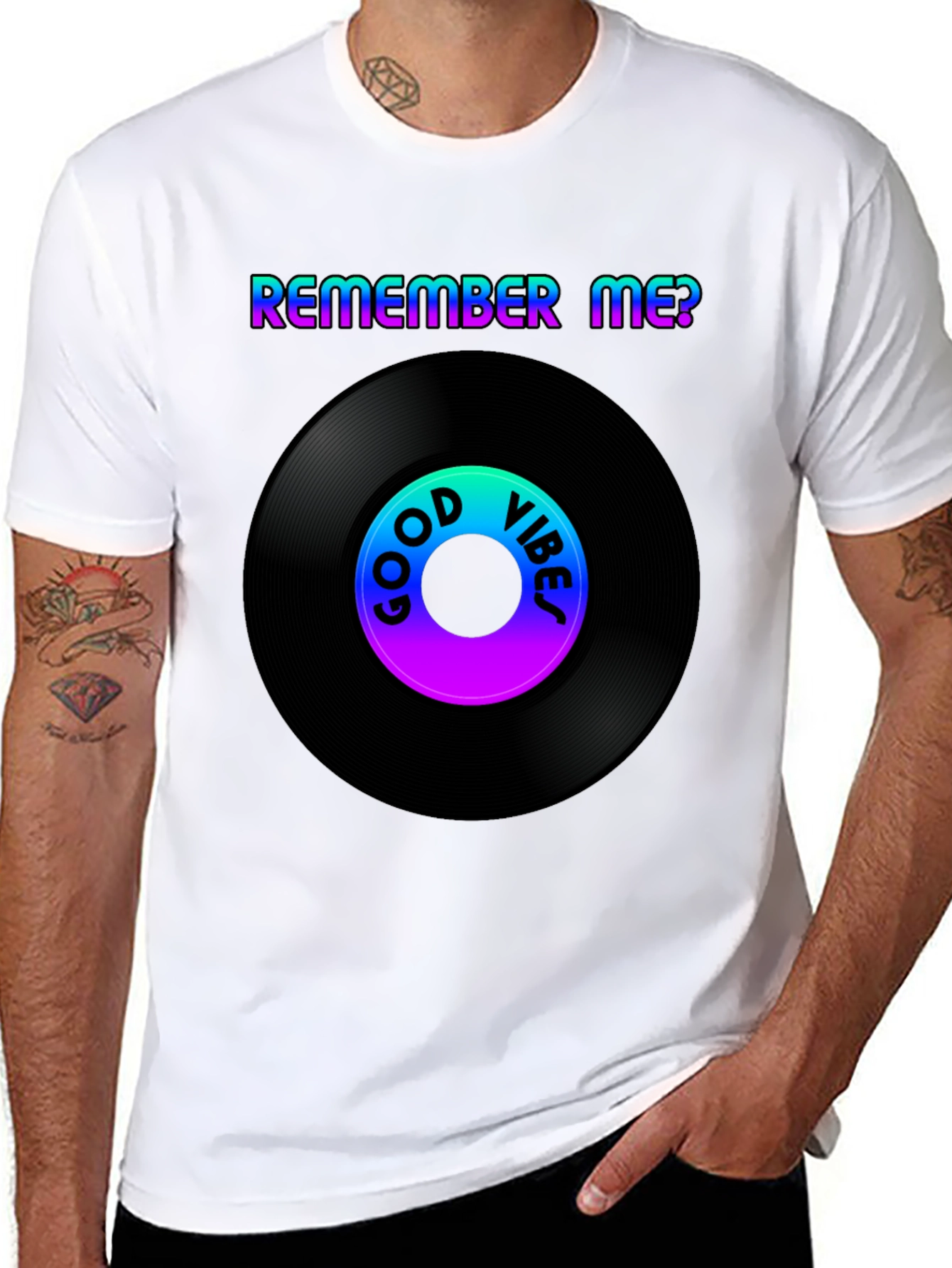 Remember Me? Good Vibes Retro Vinyl Record Graphic Tee