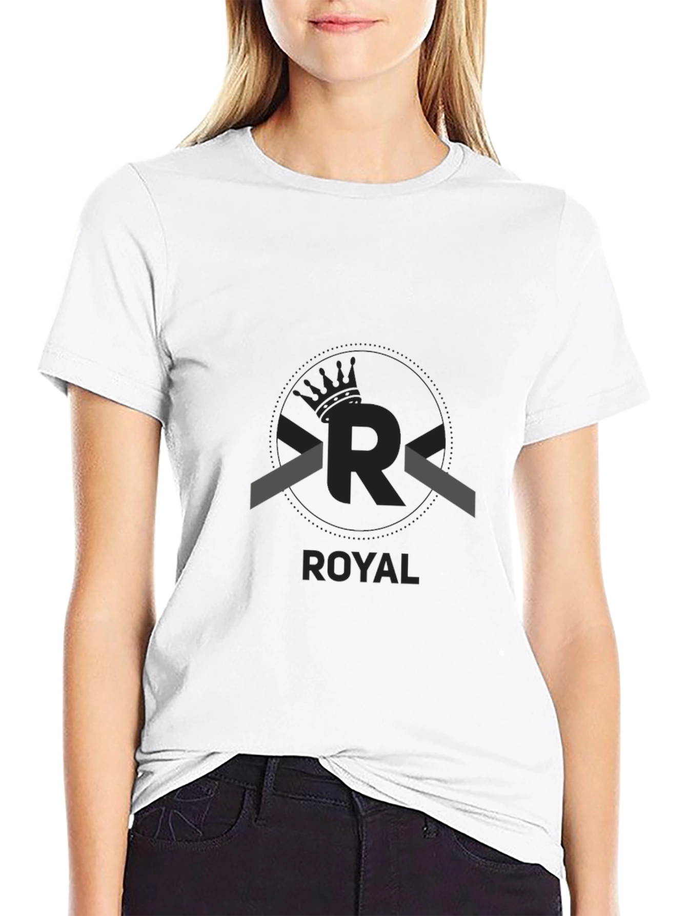 Royal Logo Black T-Shirt - Premium Cotton Blend