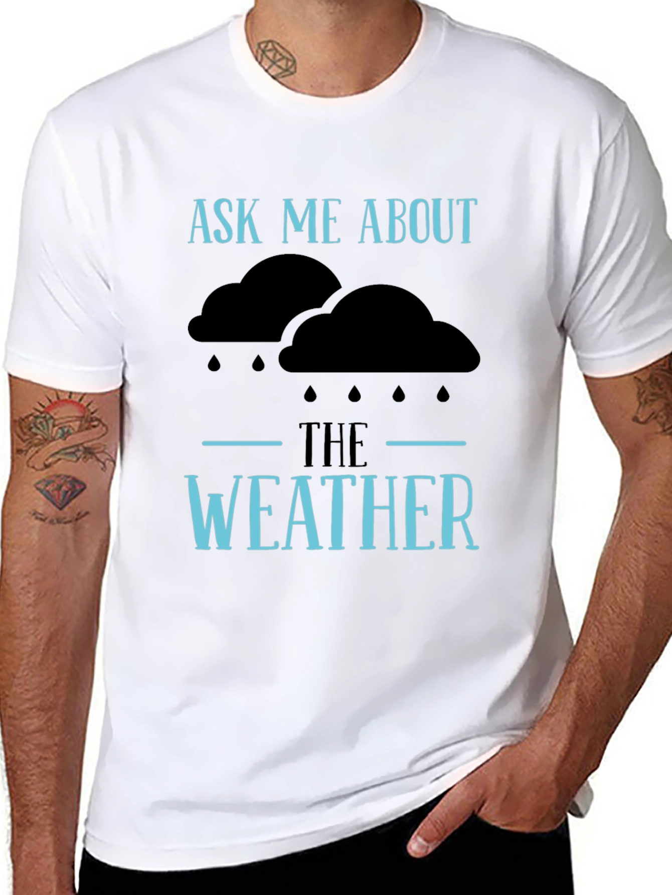 Ask Me About The Weather T-Shirt - Funny Conversation Starter