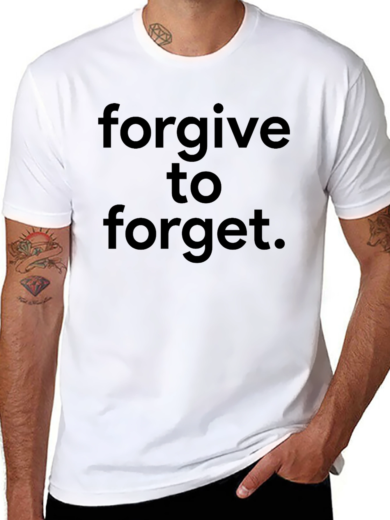 Forgive to Forget Black Graphic Tee - Casual Comfort