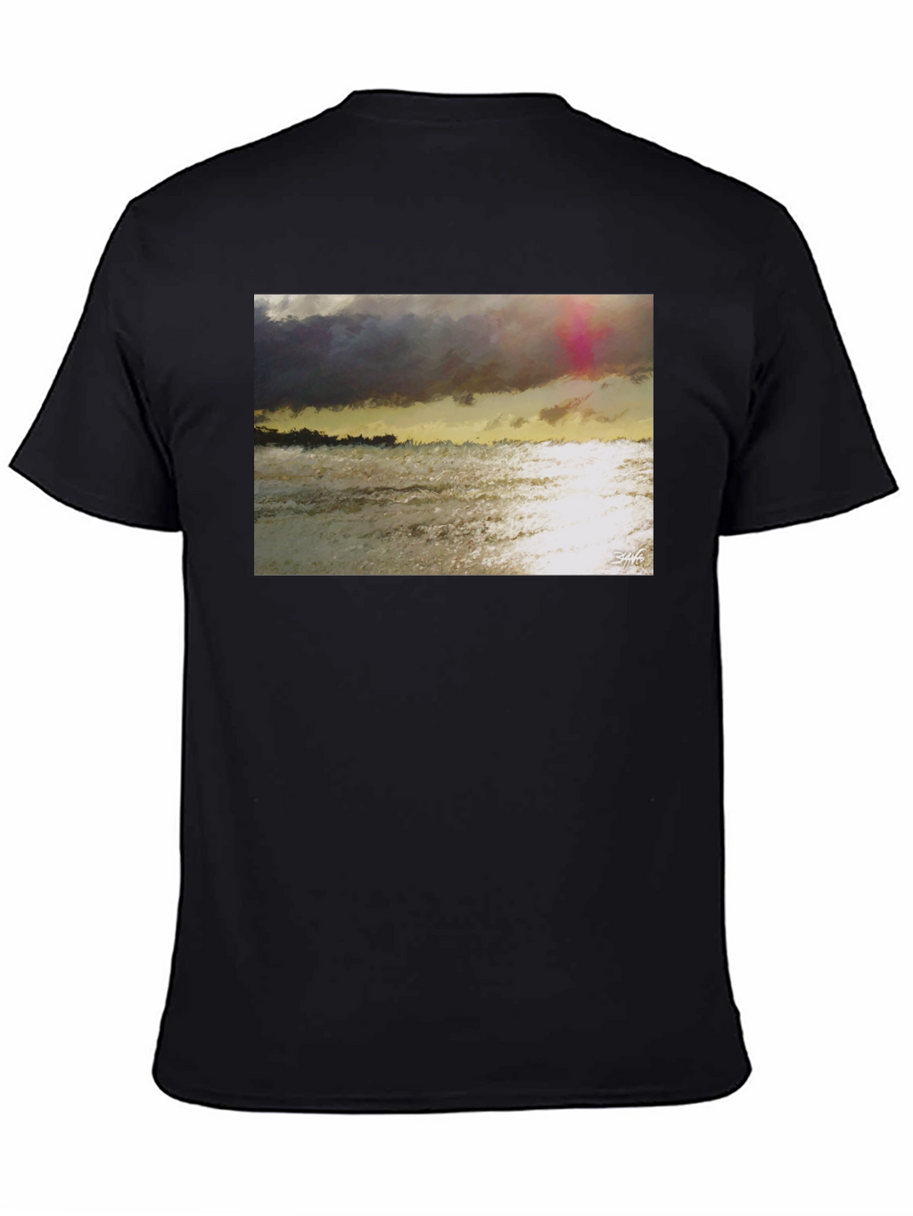 Abstract Seascape Graphic Tee - Artistic Style