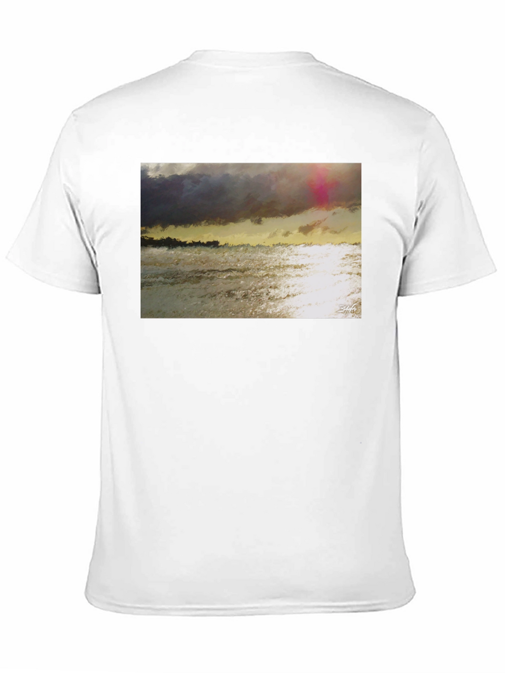 Abstract Seascape Graphic Tee - Artistic Style