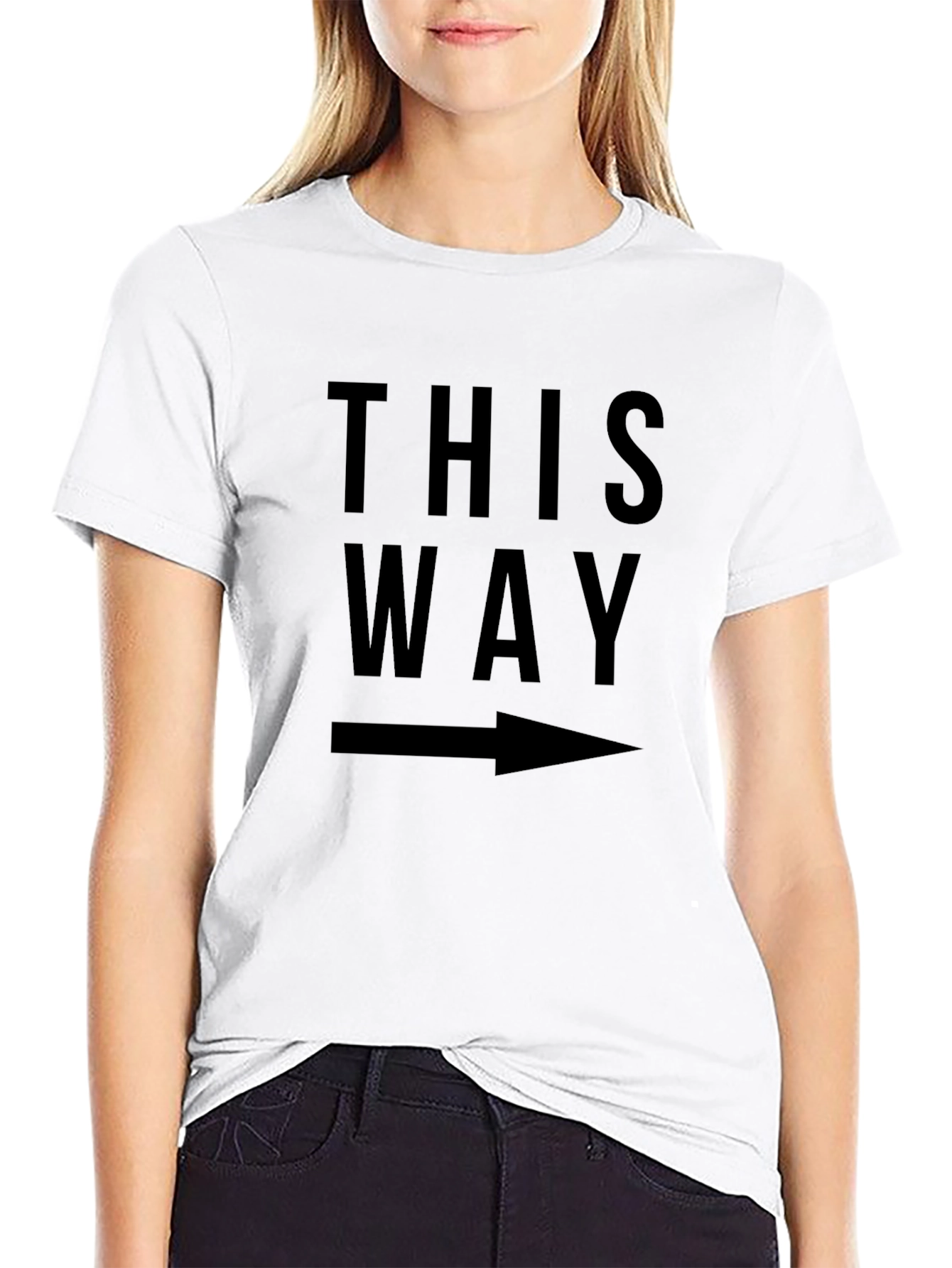 This Way Graphic Tee - Arrow Design