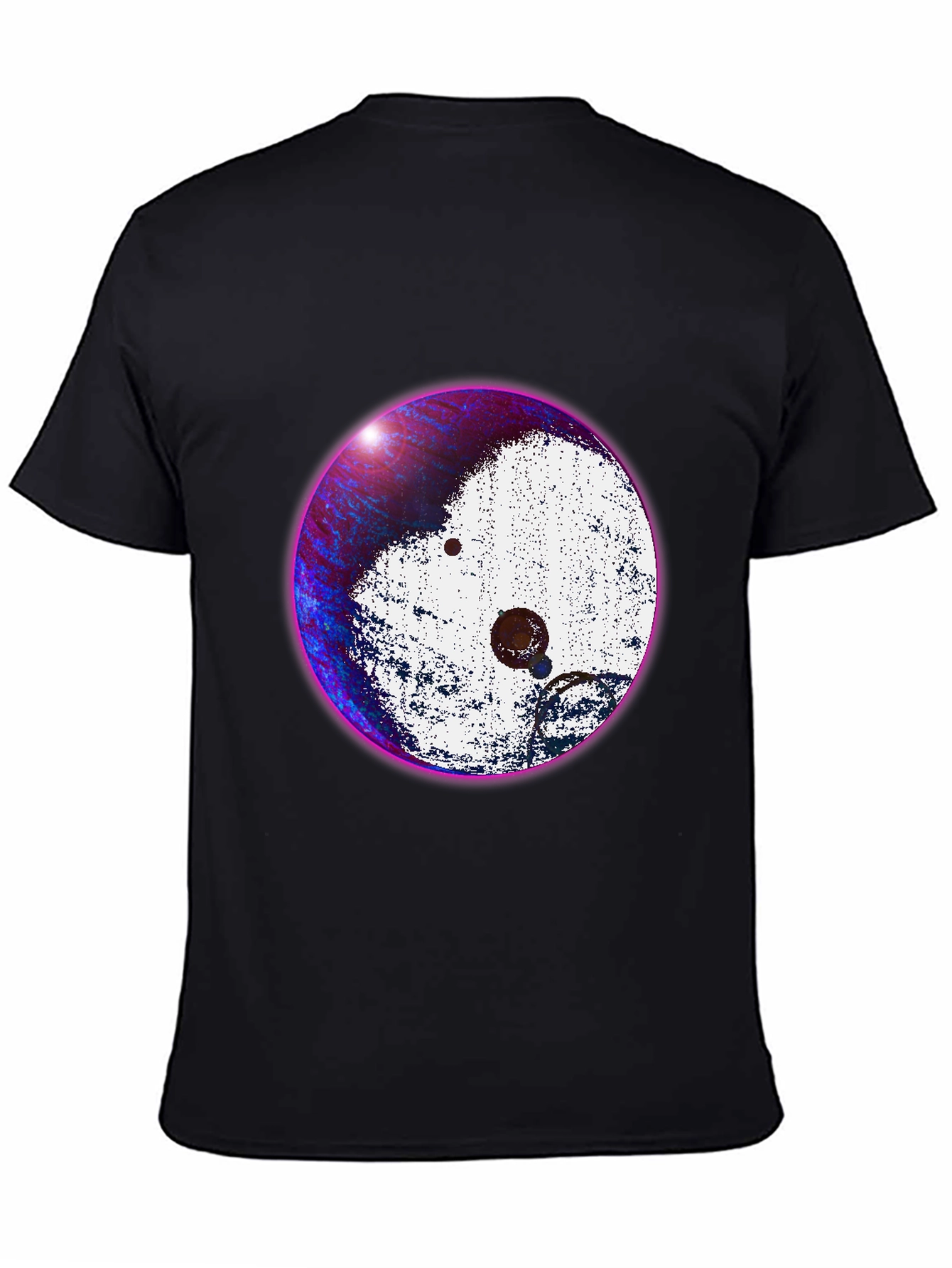 Abstract Yin Yang Graphic Tee - Stylish Black T-Shirt