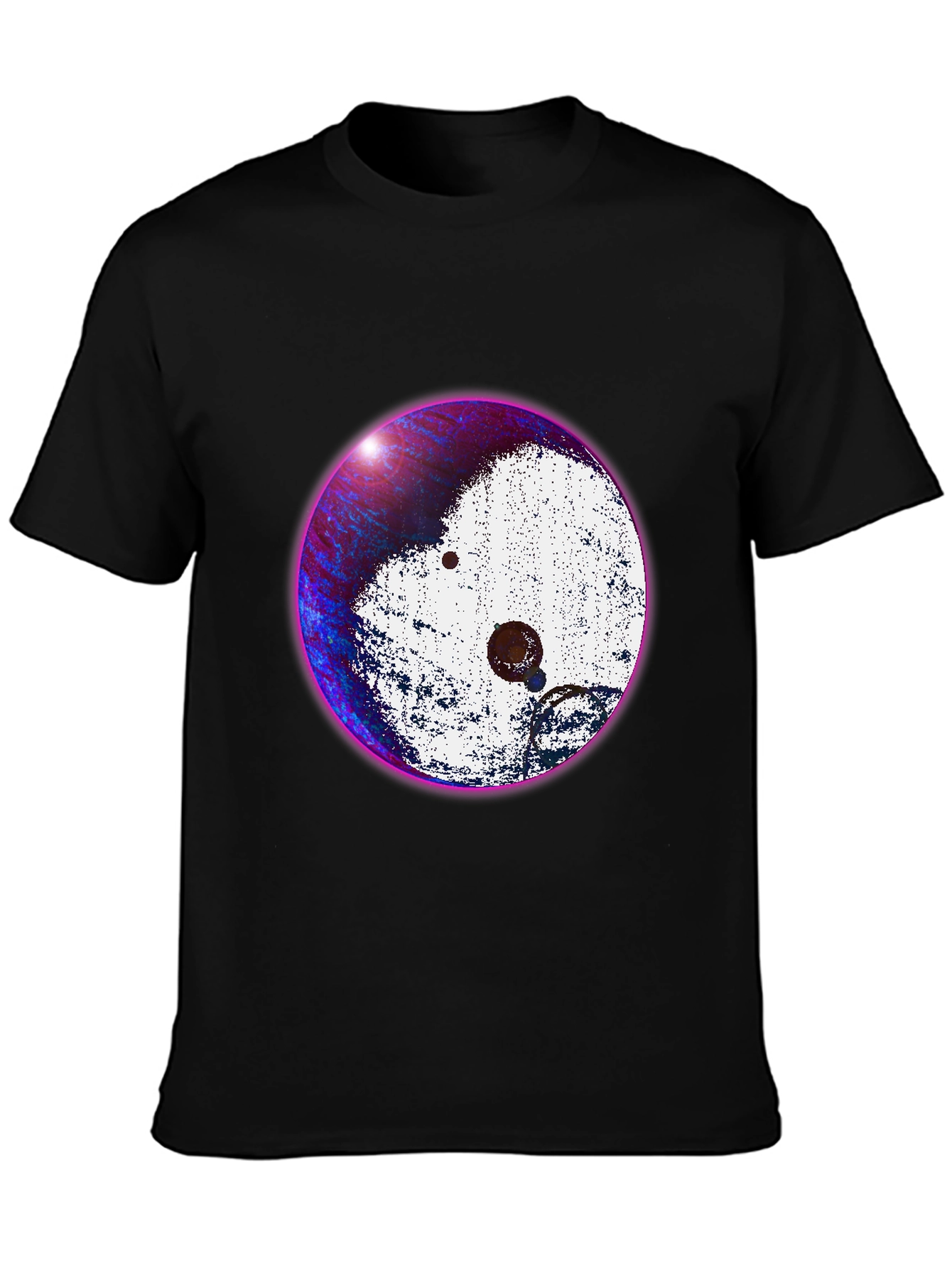 Abstract Yin Yang Graphic Tee - Stylish Black T-Shirt