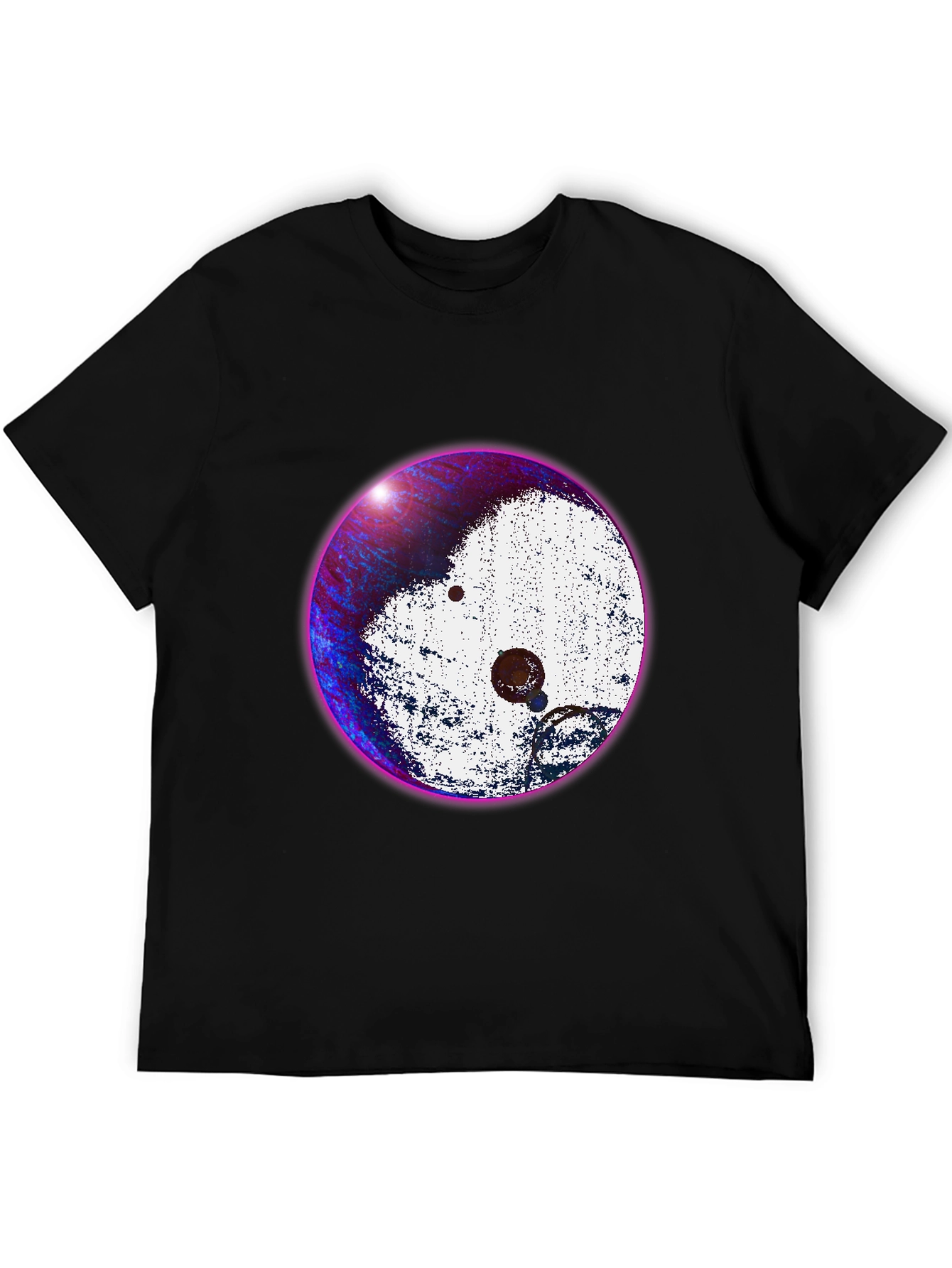 Abstract Yin Yang Graphic Tee - Stylish Black T-Shirt