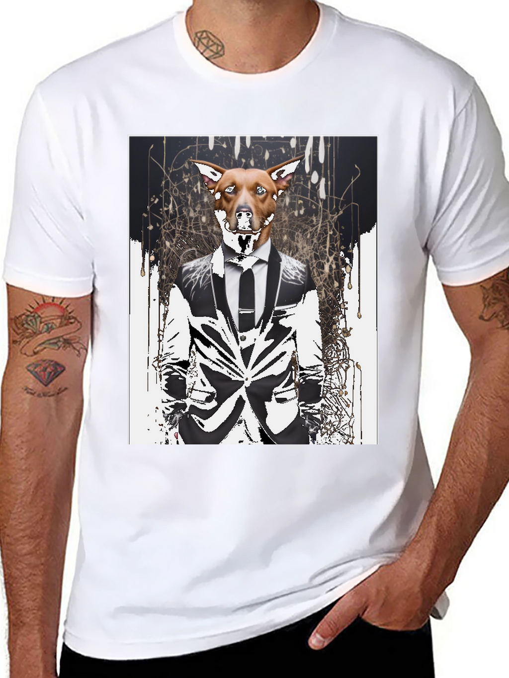 Dog in Suit Graphic T-Shirt
