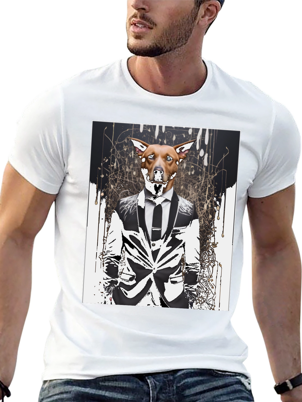 Dog in Suit Graphic T-Shirt