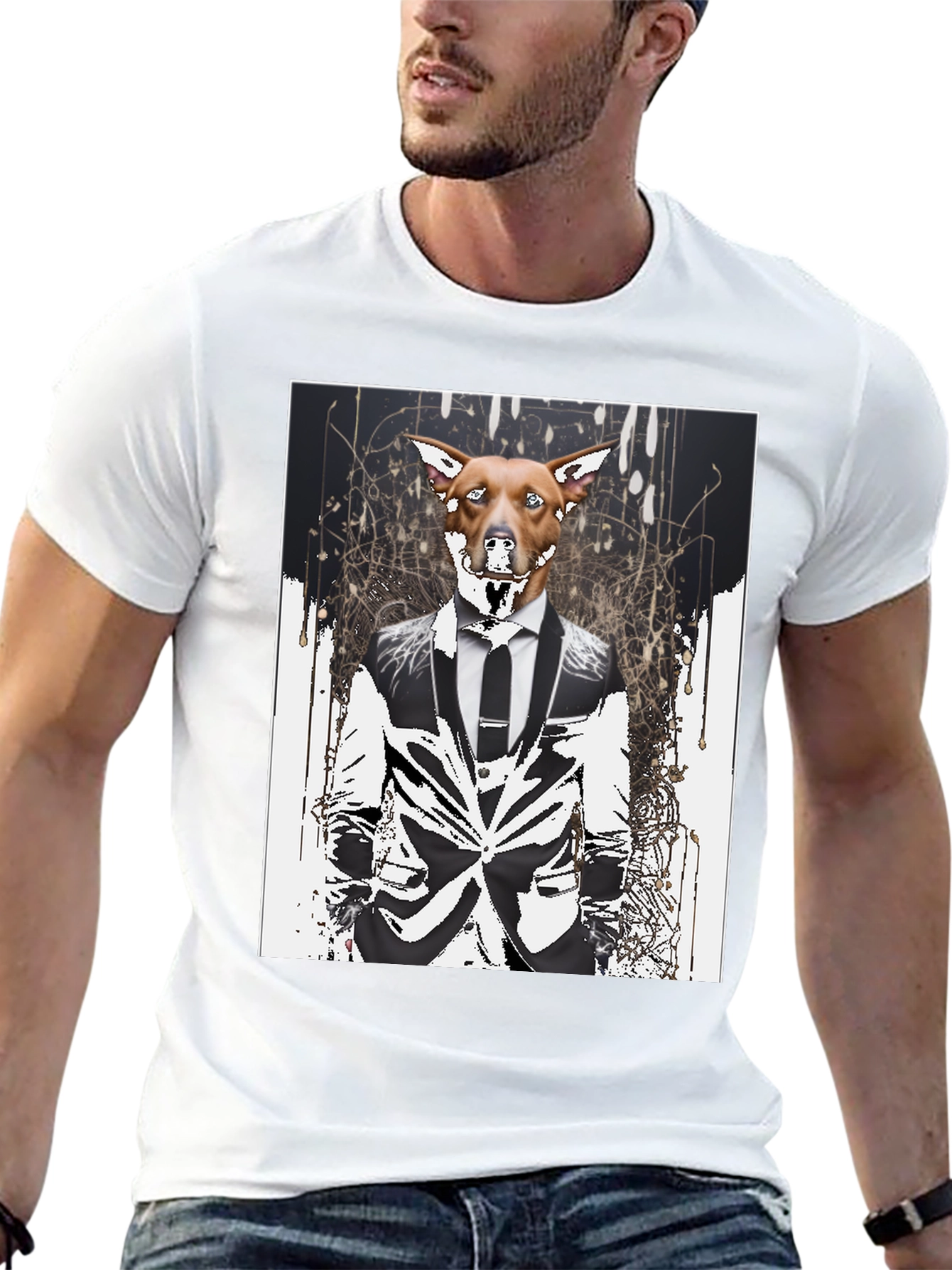 Dog in Suit Graphic T-Shirt