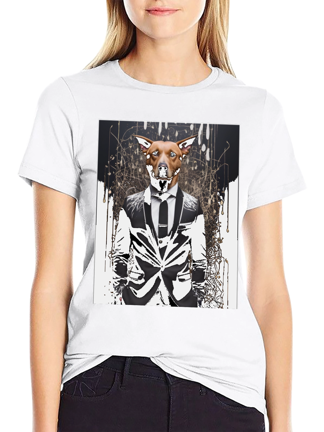Dog in Suit Graphic T-Shirt