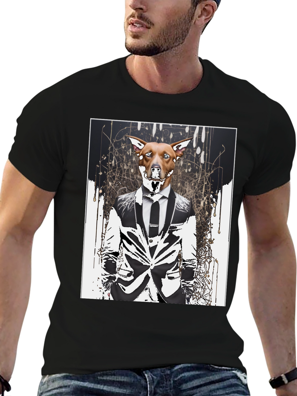 Dog in Suit Graphic T-Shirt
