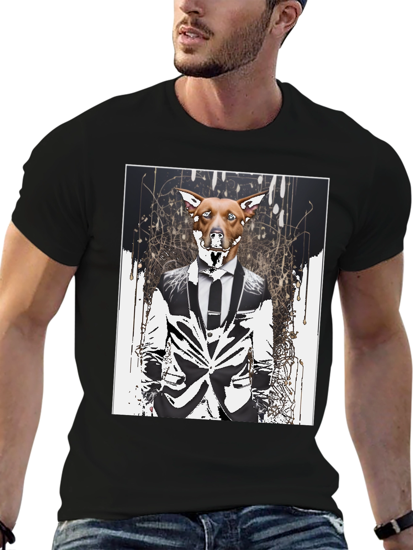 Dog in Suit Graphic T-Shirt