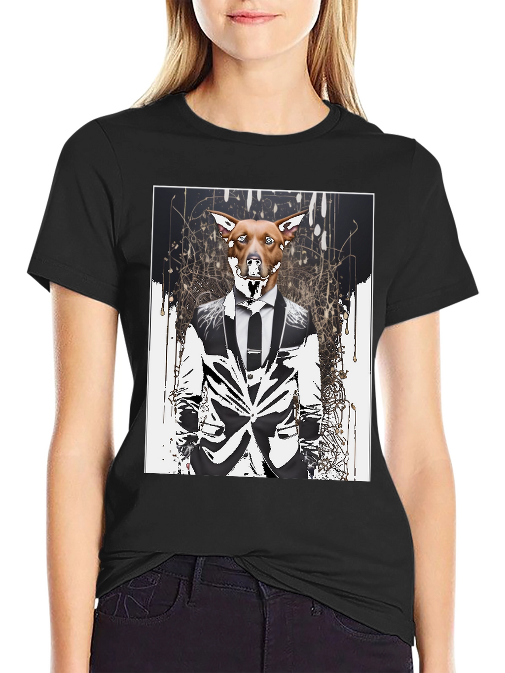 Dog in Suit Graphic T-Shirt