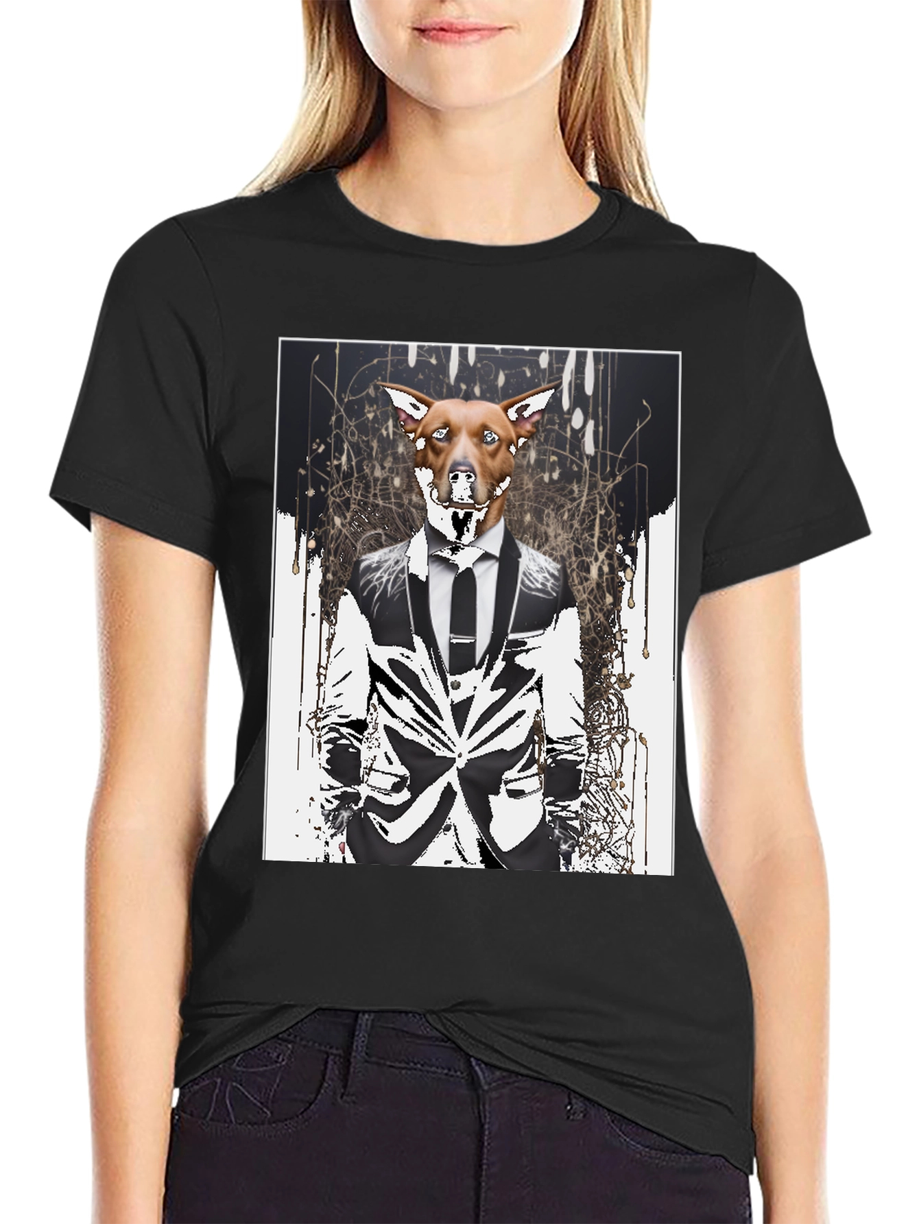 Dog in Suit Graphic T-Shirt