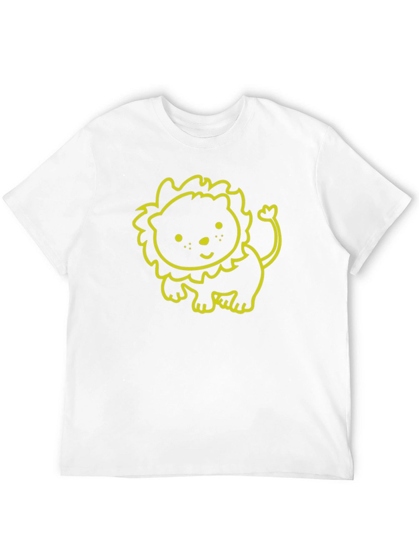 Cute Lion Graphic Tee - Soft Black Cotton T-Shirt