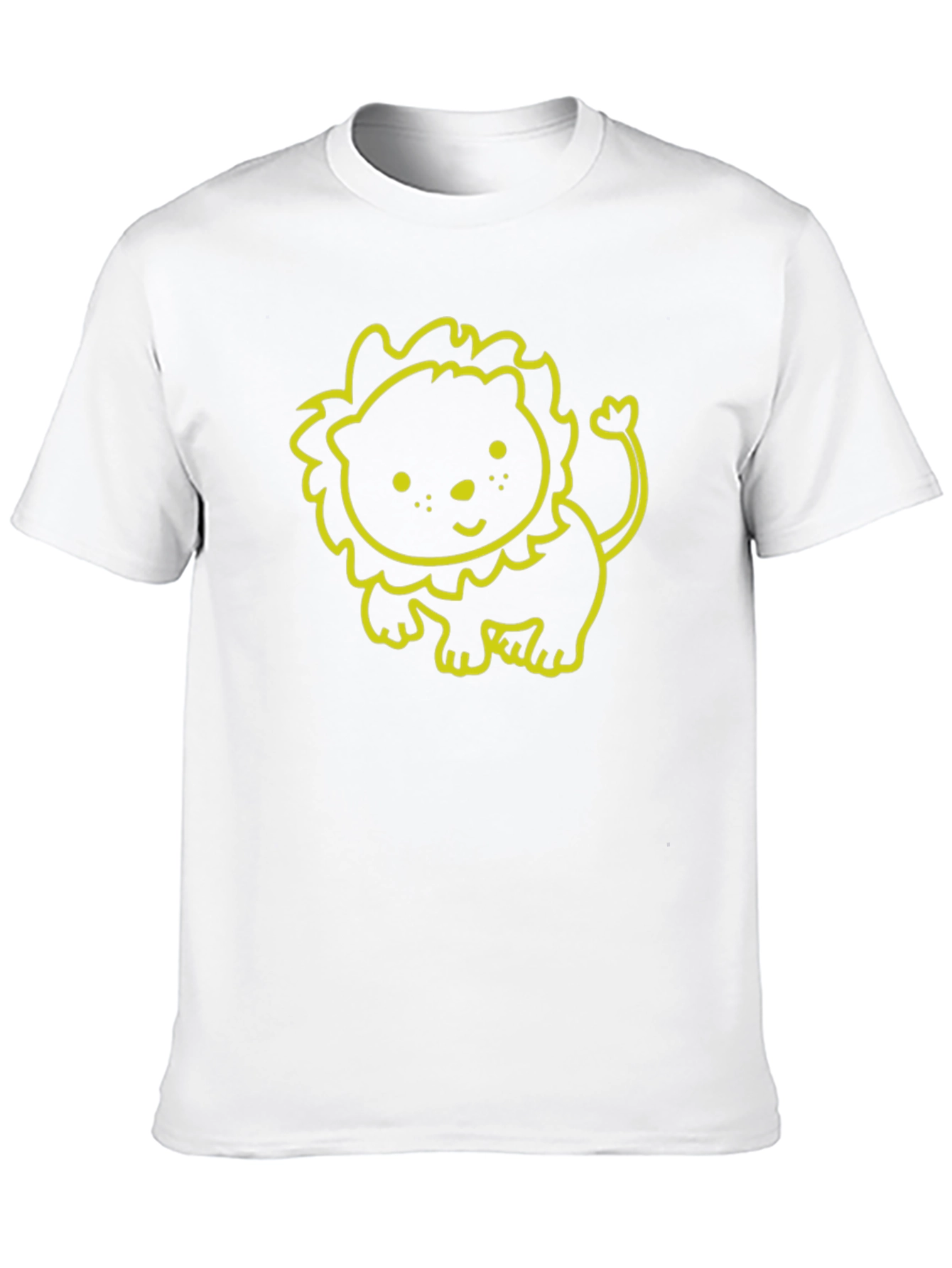 Cute Lion Graphic Tee - Soft Black Cotton T-Shirt