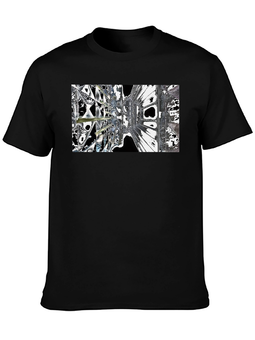 Abstract Architecture Print Black T-Shirt
