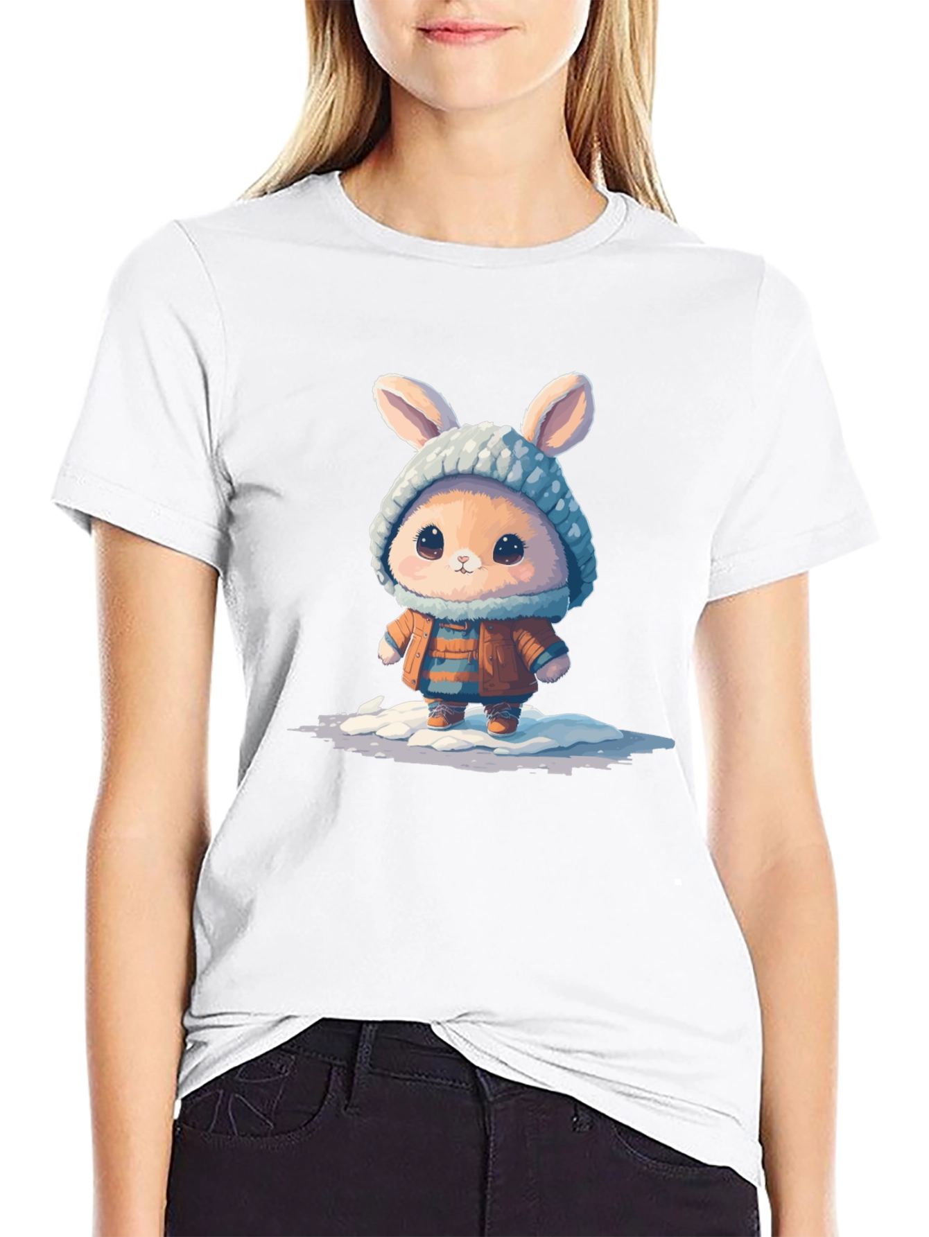 Cute Bunny Graphic Tee - Unisex Cotton T-Shirt