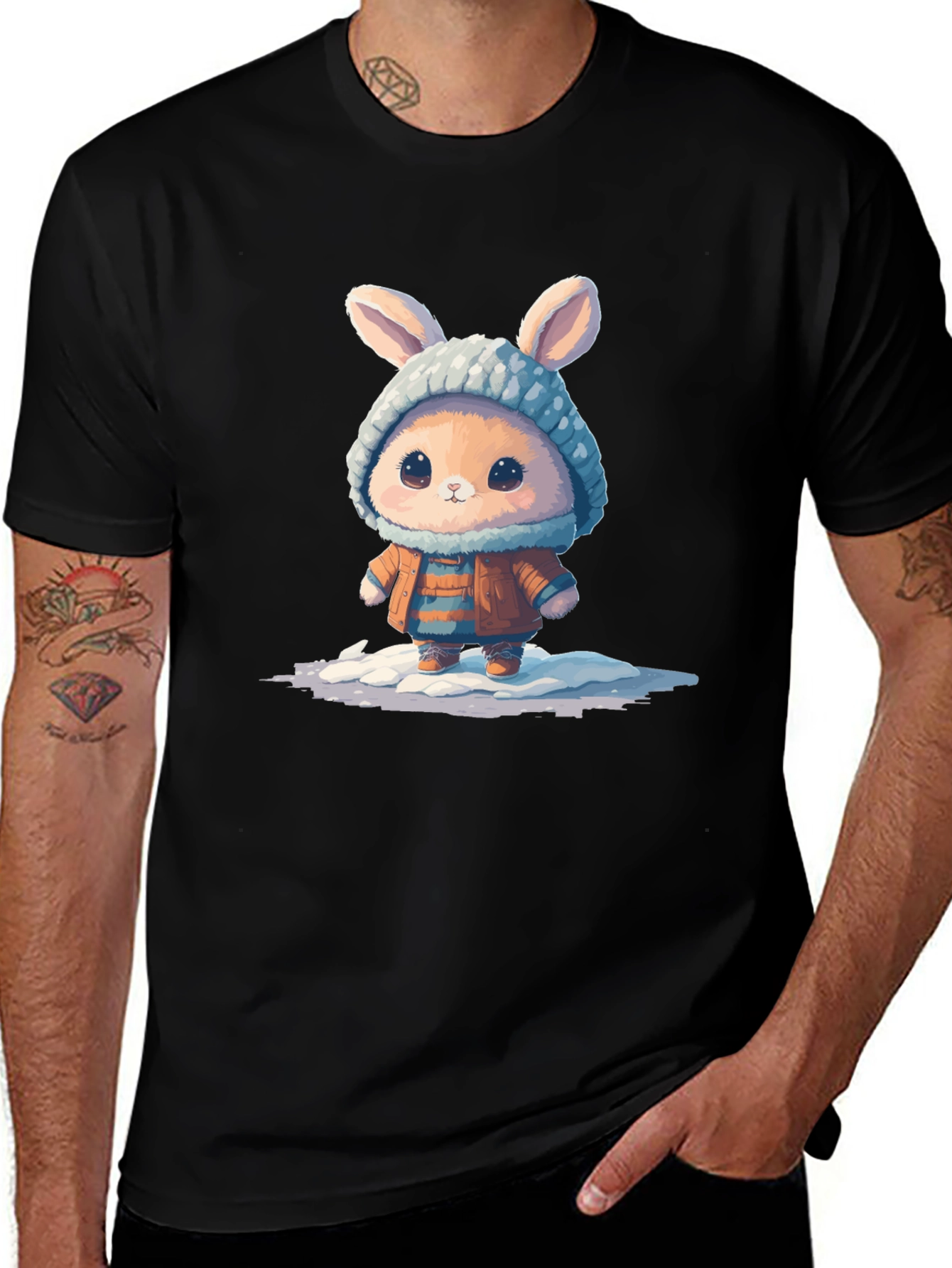 Cute Bunny Graphic Tee - Unisex Cotton T-Shirt